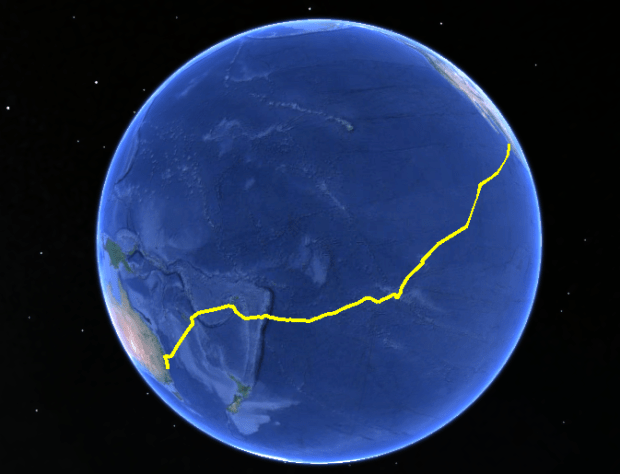 Hydroquest's 2013 Trans Pacific route